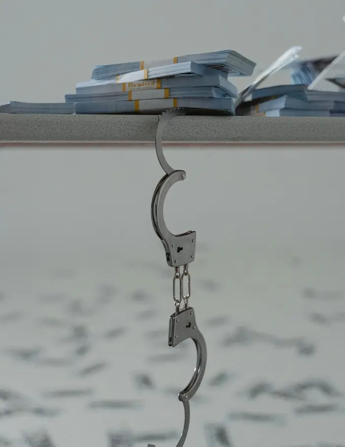 photo os money and handcuffs promoting nacc anticorruption event