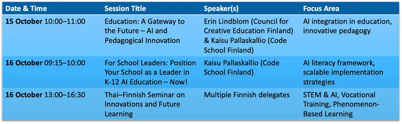 Finland at Didacta Asia Table