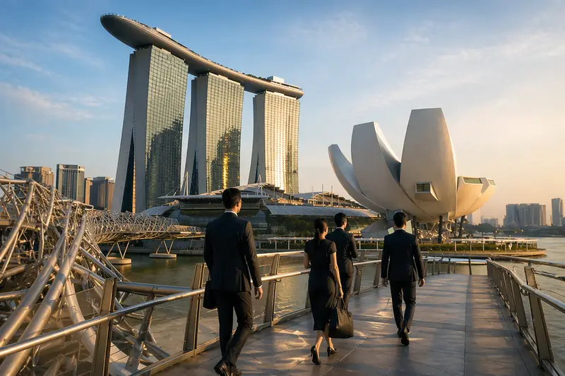 people walking on the riverside