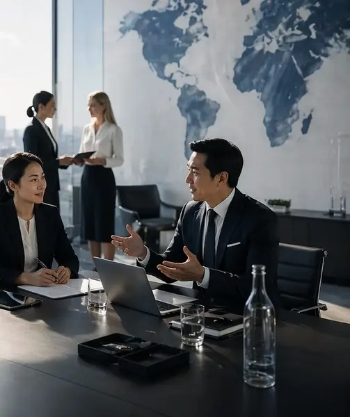 people discussing business around the table